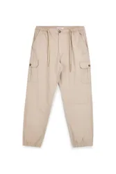 Pantaloni beige con tasche cargo e coulisse NBY006 M