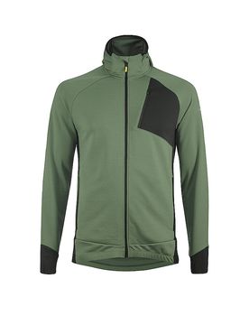 Löffler Veste polaire de ski de fonds Tech-Merino à capuche olive 56