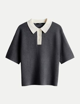 Someday Kurzarmpullover Grau 38