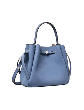 Bolso cubo de piel ROMY azul - Tory burch - FashionsVida