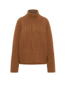 Jersey de cuello alto camel 36
