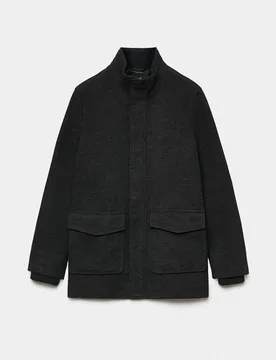 Italian Moleskin Jacket Dark Grey male - M&S - FashionsVida