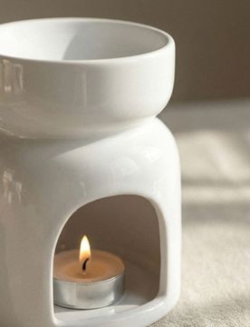 Bruciaessenze in ceramica per tealight - panna