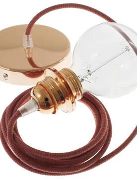 Cables Lampe Suspendue Pendel Pour Abat-jour Rz28 Zigzag Diy 2 M Fire Red / Grey / Copper One Size - Creative - FashionsVida