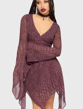 Gothic Kurzes Kleid - Gaia Adorned - Mini Dress - XS bis XXL - für Damen - Größe XL - lila - Frauen - female - Killstar - FashionsVida