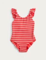 Striped Frill Swimsuit (2-8 Yrs) Red female