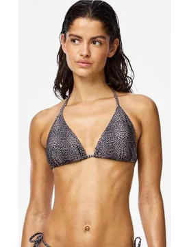 Top bikini con tirantes ajustables y estampado de lunares de mujer - Pieces - FashionsVida