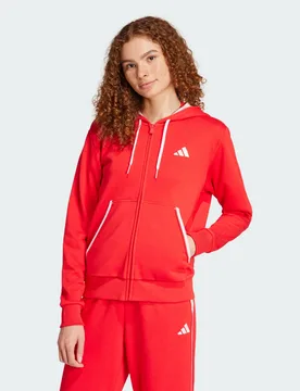 Essentials Color Pop French Terry Full-Zip Hoodie L Pure Ruby - Adidas - FashionsVida