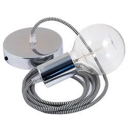Cables Suspension Luminaire Rz04 Zigzag 2 M Black / Chrome Plated One Size