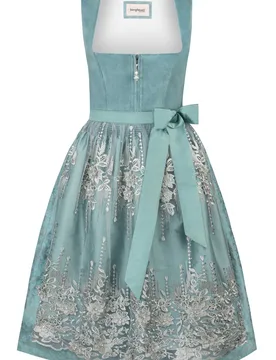 Dirndl Sarah (petrol, Gr. 48) von Bergfeuer Couture für Damen, 60% Polyester, 40% Baumwolle - Stockerpoint - FashionsVida