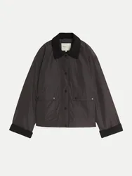 Übergangsjacke mit Cord-Details Schwarz M