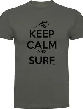 T-shirt à Manches Courtes Surf Keep Calm And Surf Dark Army Green 2XL - Kruskis - FashionsVida