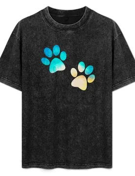 Watercolor Paw Print T-Shirt Abstract Pattern Print Top - Aliexpress - FashionsVida