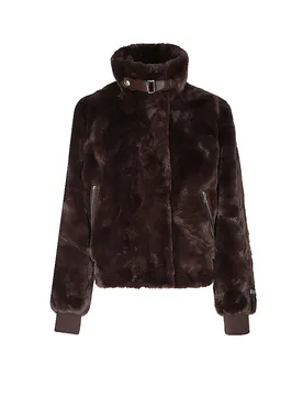 Giacca effetto pelliccia AMBRA marrone 34 - Rino&pelle - FashionsVida