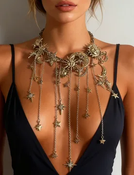 ZAA Vintage Metal Stars Moon Tassels Waterfall Pendant Necklaces for Women Holiday Party Jewelry Neck Accessories - Aliexpress - FashionsVida