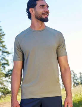 Agra Mens Melange T-Shirt - Green - Green - Size: 4XL - Mountain Warehouse - FashionsVida