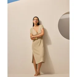 Vestido de lurex con detalle de anilla