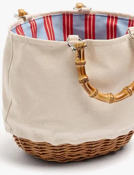 Bolso de mano estilo tote abierto estilo rafia en liso - Parfois - FashionsVida