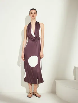 Vestido cuello halter estampado de mujer - Woman El Corte Inglés - FashionsVida