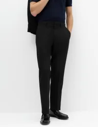 Regular Fit Suit Trousers Black male
