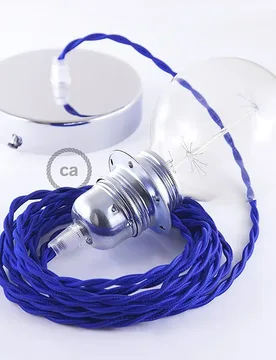 Cables Lampe Suspendue Pendel Pour Abat-jour Tm12 Diy 50 Cm Blue / Chrome Plated One Size - Creative - FashionsVida