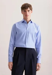 Regular Business Hemd Struktur Blau 45