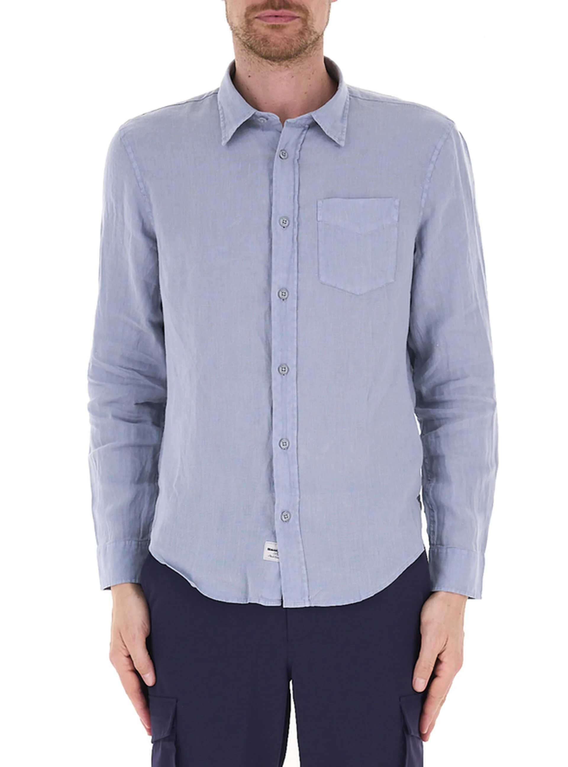 Camicia in lino AZZURRO POLVERE M - Blauer - FashionsVida