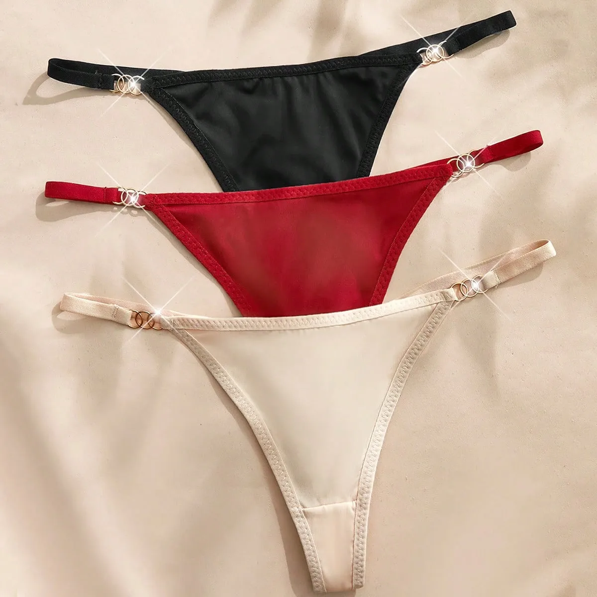 Set de 3 tangas de mujer de estilo circular conectados - Shein - FashionsVida