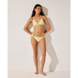 Braguita bikini con textura y rayas de mujer