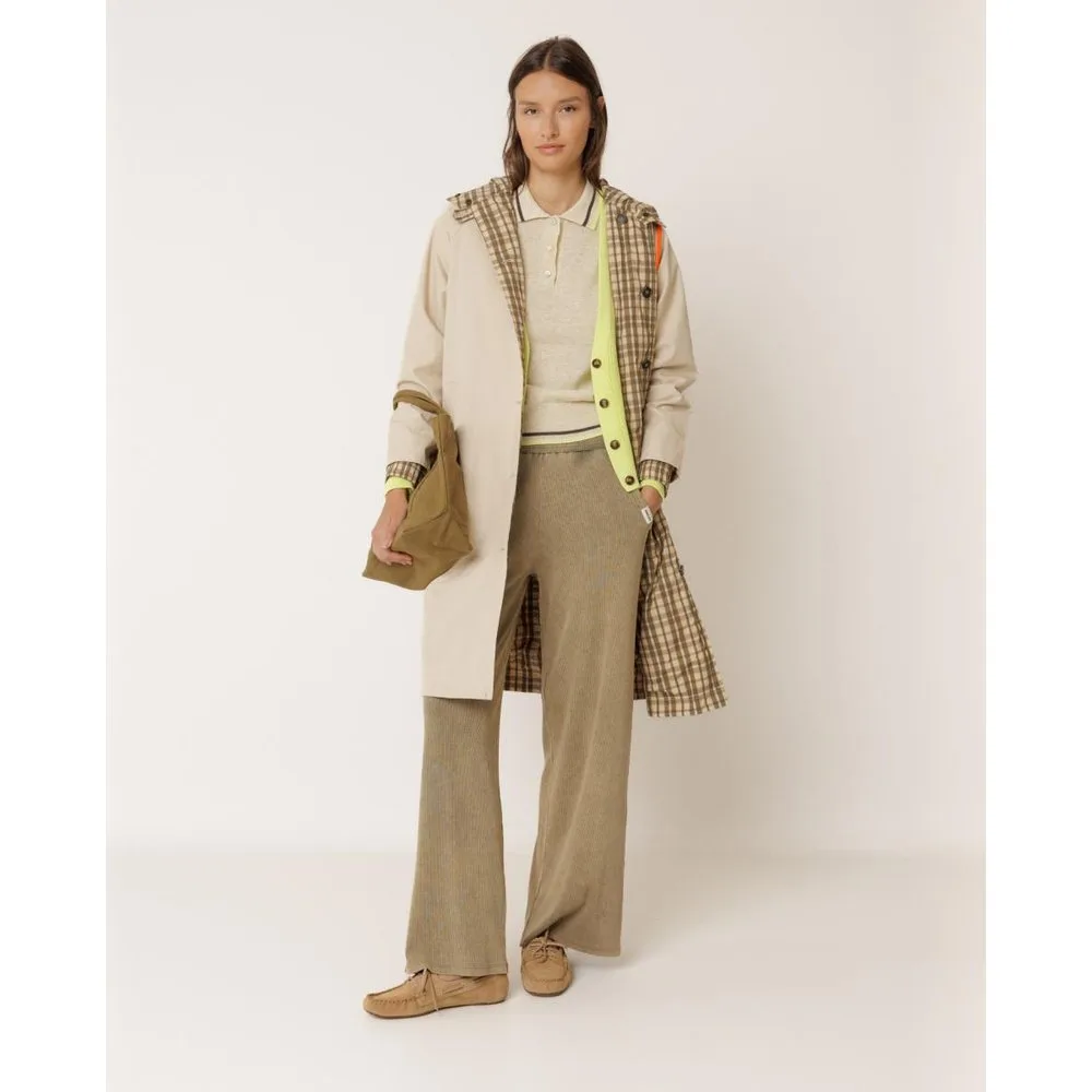 Indi & Cold - Gabardina de mujer cuello redondo manga larga - Indi & Cold - FashionsVida