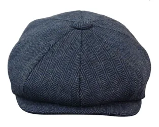 Mens Peaky Blinders Tweed Gatsby Hat - Blue - Size Small