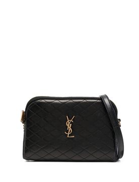 Mini Leather Shoulder Bag with Adjustable Strap, Bronze Hardware and Zip Closure - 13 cm x 18 cm x 3.5 cm
