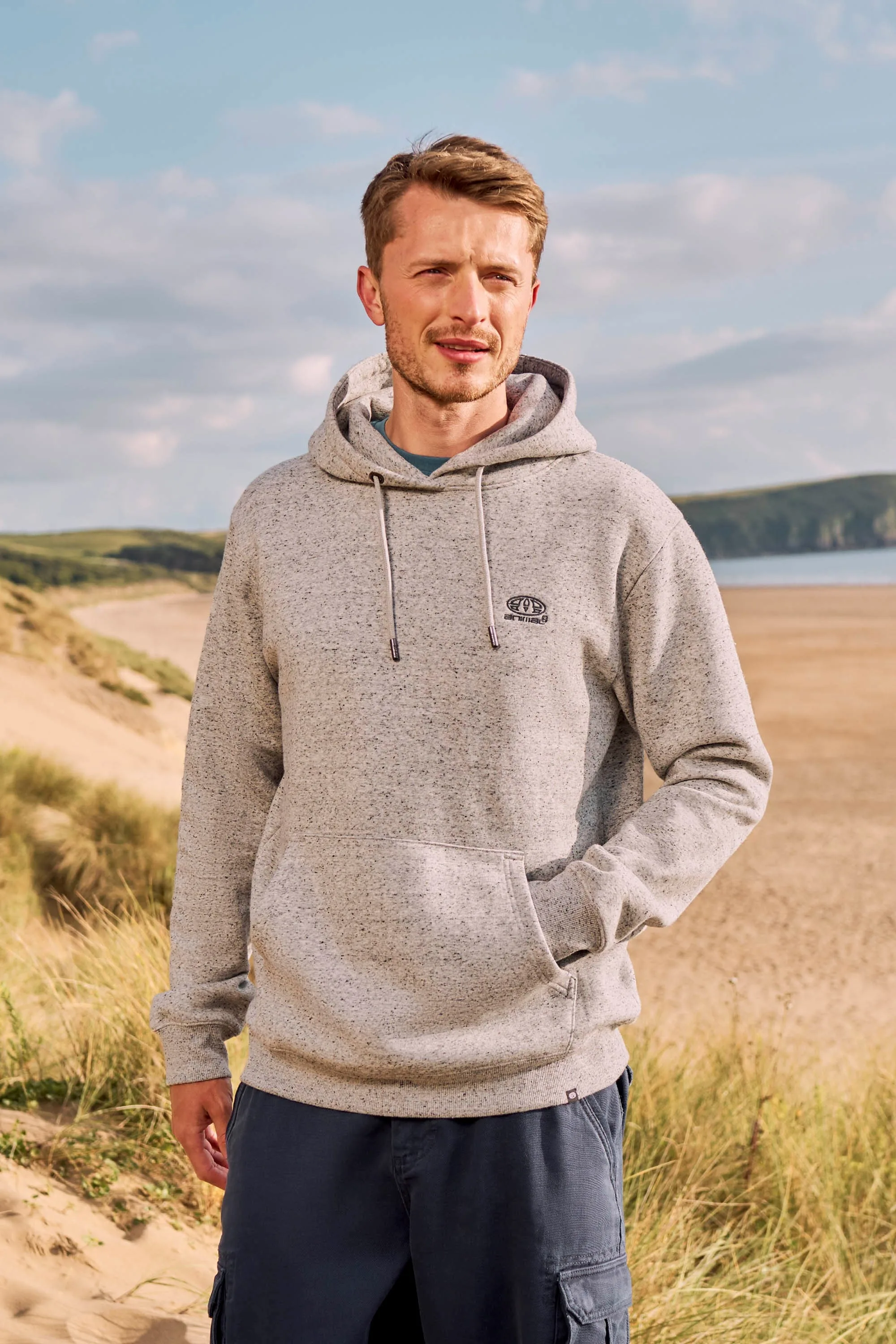 Nick Mens Heavyweight Hoodie - Grey - Animal - FashionsVida
