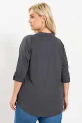 Women's Placket Shirt in Grey Size: 20 - Grey - Size: 20