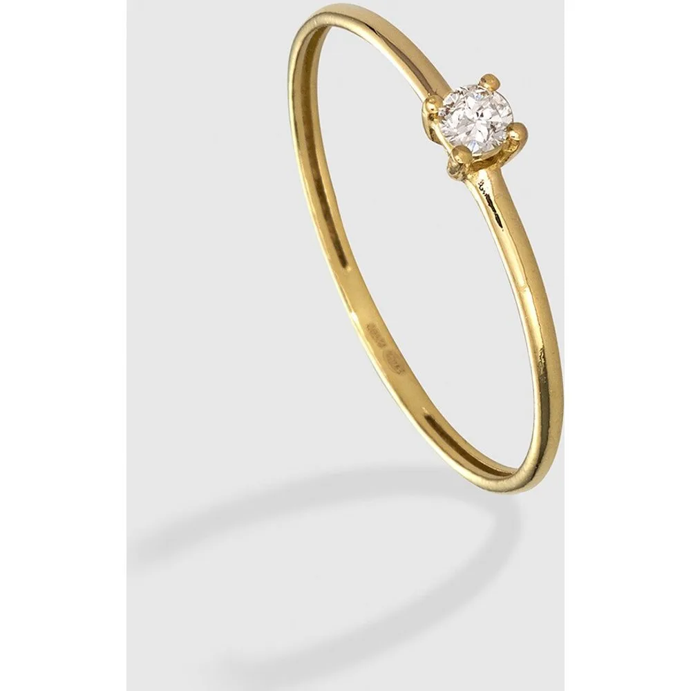 Anillo de oro amarillo con diamante - El Corte Inglés - FashionsVida