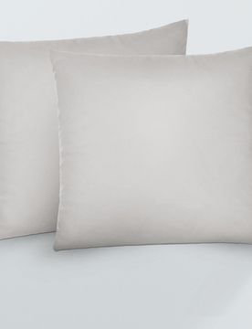 Feinjersey-Kopfkissenbezug Doppelpack sturmgrau, 2x 40x40 cm