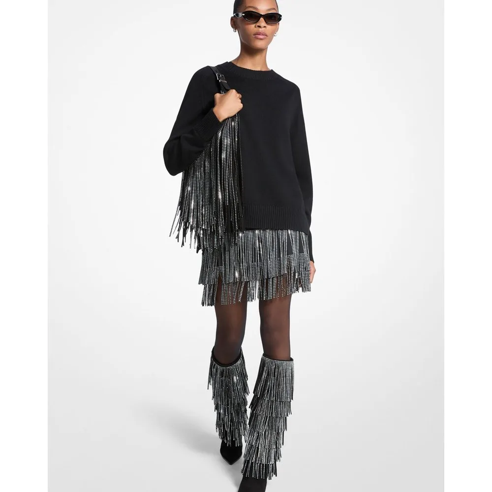 Minifalda de flecos con tachuelas - MICHAEL Michael Kors - FashionsVida