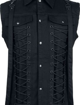 Gothic Weste - Nolen Vest Mens Black - M bis 3XL - für Männer - Größe L - schwarz - Männer - male