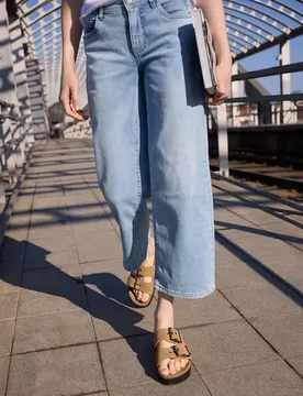 Street One Bleached Wide Leg Jeans female Blau