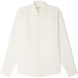 Camisa de lino masculina manga larga