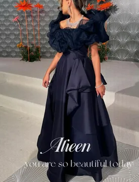 Aileen Navy Blue Elegant Women's Dresses for Special Occasions Evening Luxury Dress 2024 Customized Satin A-line Robe Soiree - Aliexpress - FashionsVida