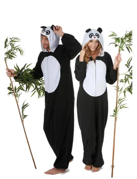 Panda-Paarkostüm für Erwachsene Karneval schwarz-weiss - BCI - FashionsVida