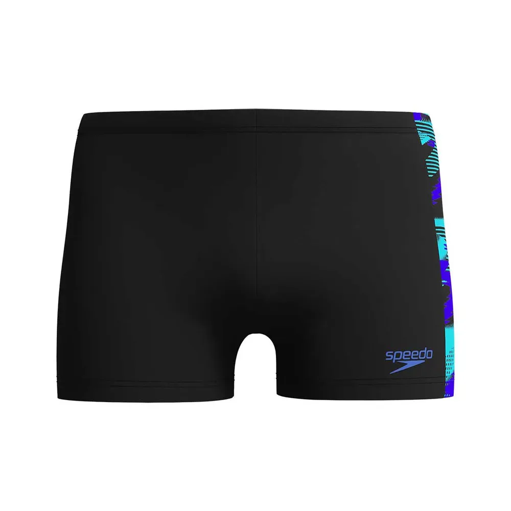 Hyperboom Panel Swimming Boxer Black / Cobalt Pop UK 28 Men - Speedo - FashionsVida