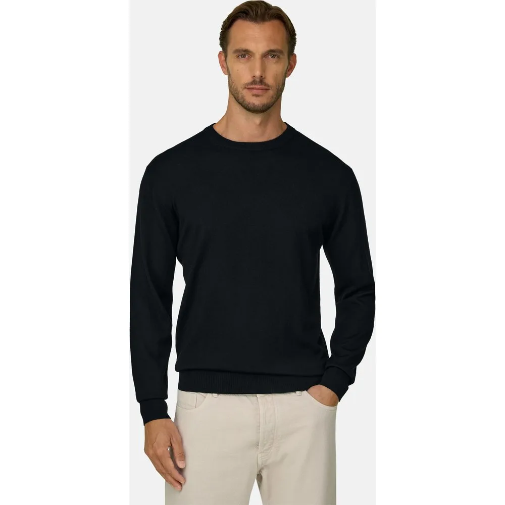 Jersey de cuello redondo en lana merino extrafina - Boggi Milano - FashionsVida