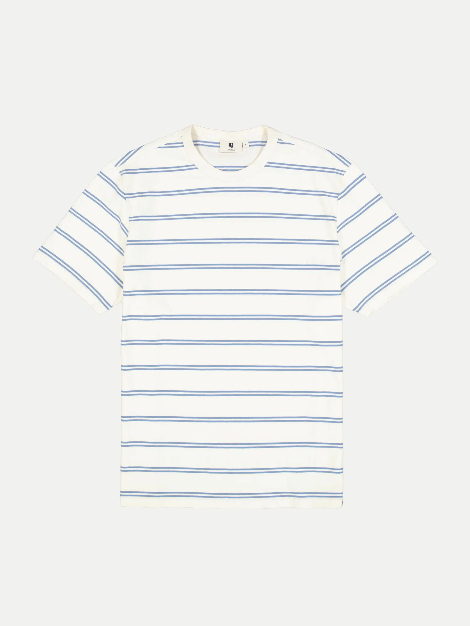 T-Shirt mit Streifenmuster Weiß XL - Garcia - FashionsVida