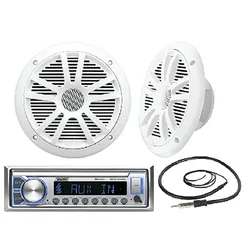 Bluetooth/mp3/am/fm Marine Stereo With Speakers White One Size unisex