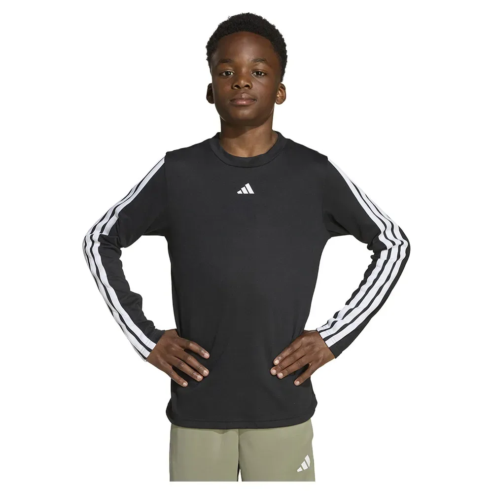 Maglietta A Maniche Lunghe Train Essentials Black / White 7-8 Anni - Adidas - FashionsVida