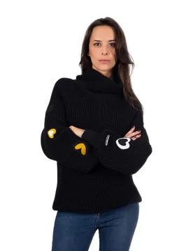 Pull à Col Roulé Stars 2 Black 36 - Duvillard - FashionsVida