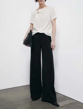 Blusa in seta bianca maniche corte con torchon - Patrizia pepe - FashionsVida