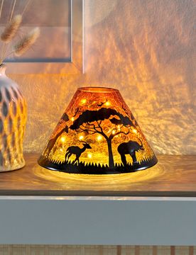 LED-Leuchte Craquelé-Glas "Safari"
